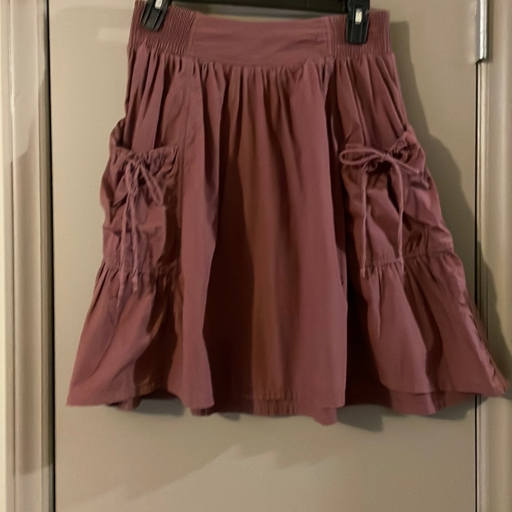 Dusty Pink circle skirt with pockets
